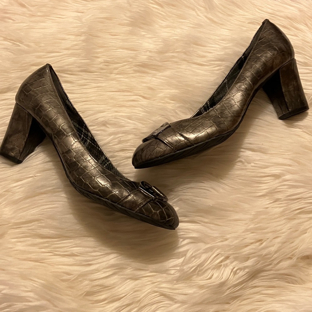 AK Anne Klein Silver Heels